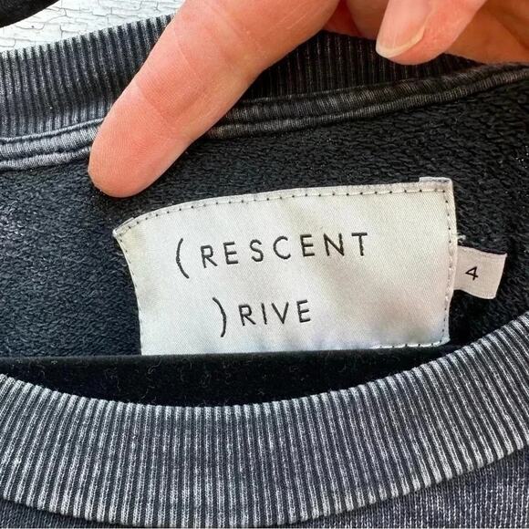 RESCENT RIVE Acid washed gray sweatshirt with ruffles - SIZE 4 - Picture 3 of 6